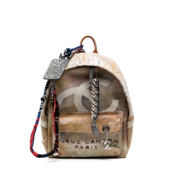 Chanel Graffiti Canvas Backpack “31 Rue Cambon” – Rare Runway, Multicolor Cord main image 11